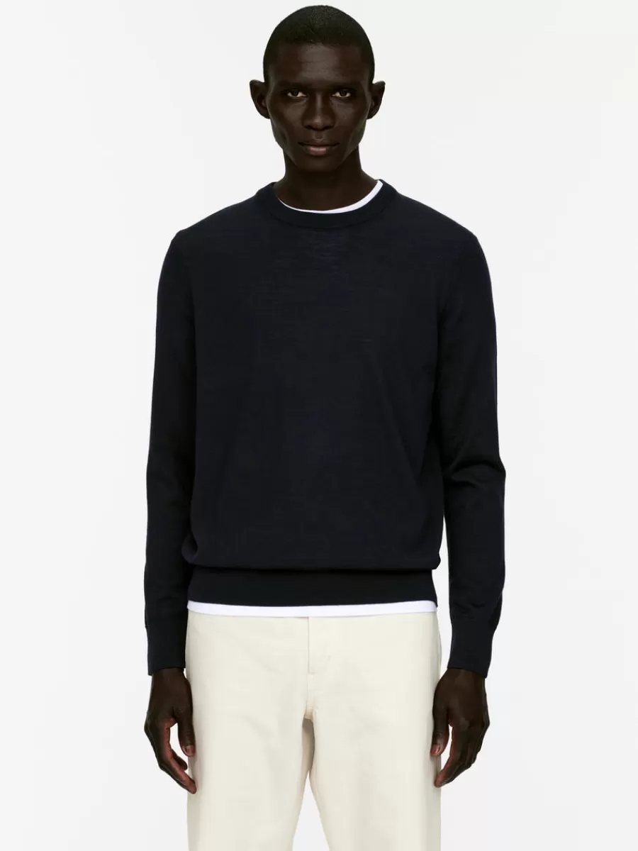 Discount ARKET Fine Knit Merino Jumper Dark Blue