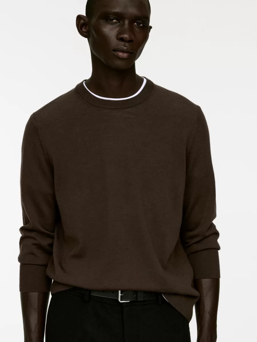 Hot ARKET Fine Knit Merino Jumper Dark Brown