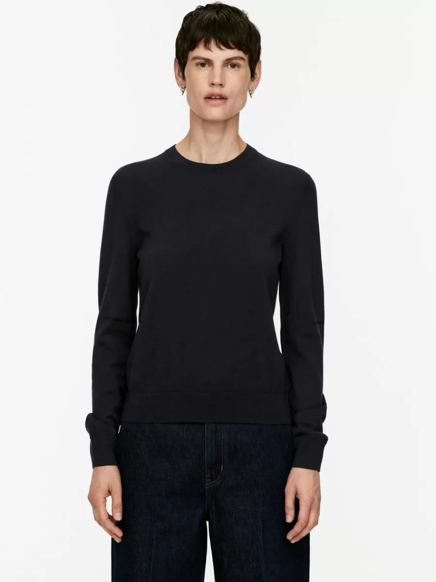 Discount ARKET Fine-Knit Merino Jumper Dark Blue