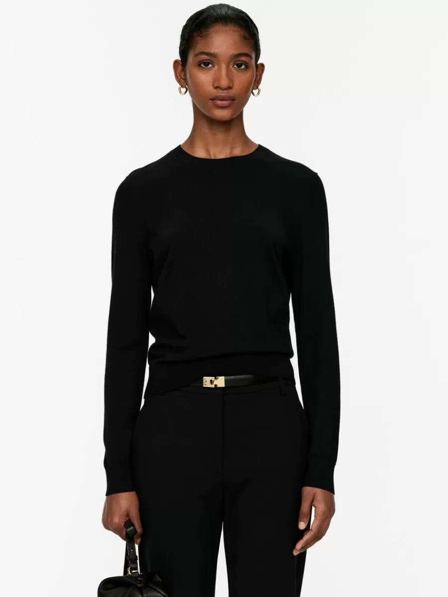 Online ARKET Fine-Knit Merino Jumper Black