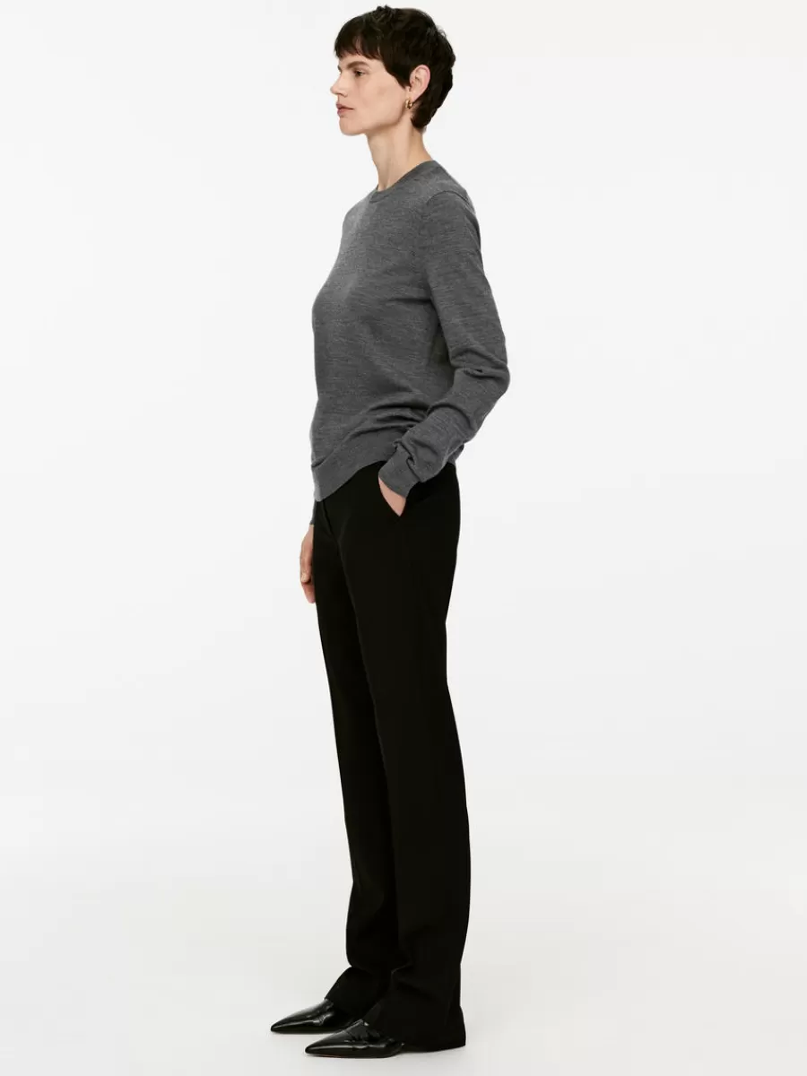 Best ARKET Fine-Knit Merino Jumper Grey Melange
