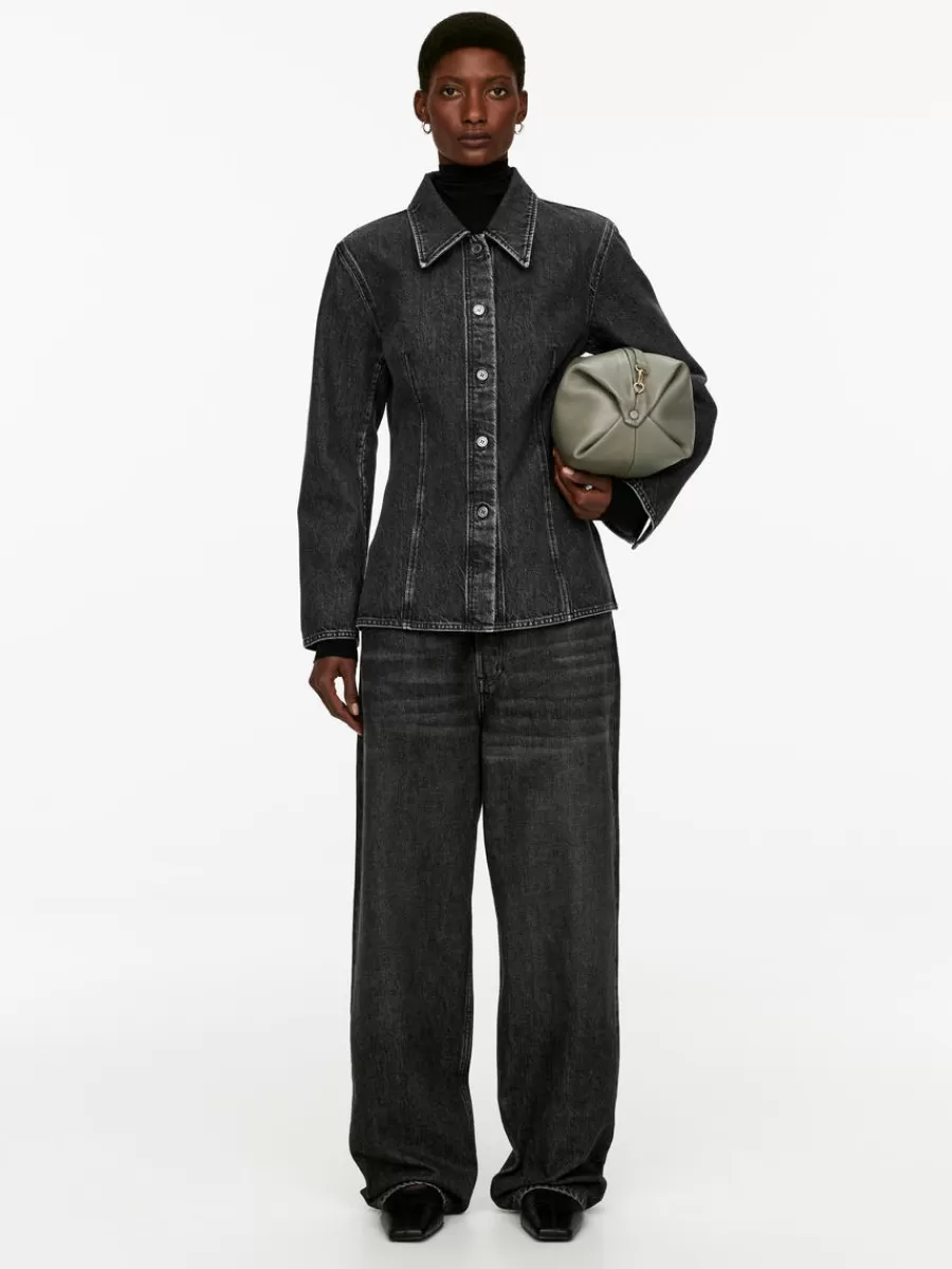 Best Sale ARKET Fitted Denim Shirt Washed Grey