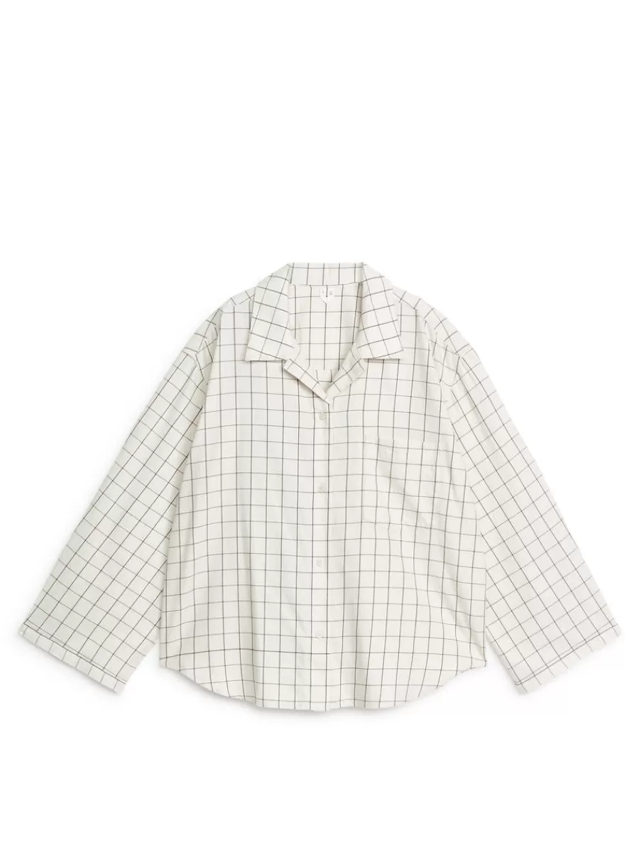 Store ARKET Flannel Pyjama Shirt White