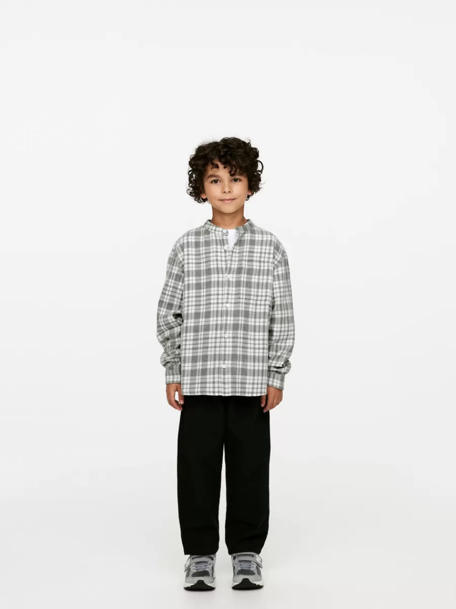 Cheap ARKET Flannel Shirt White/Grey