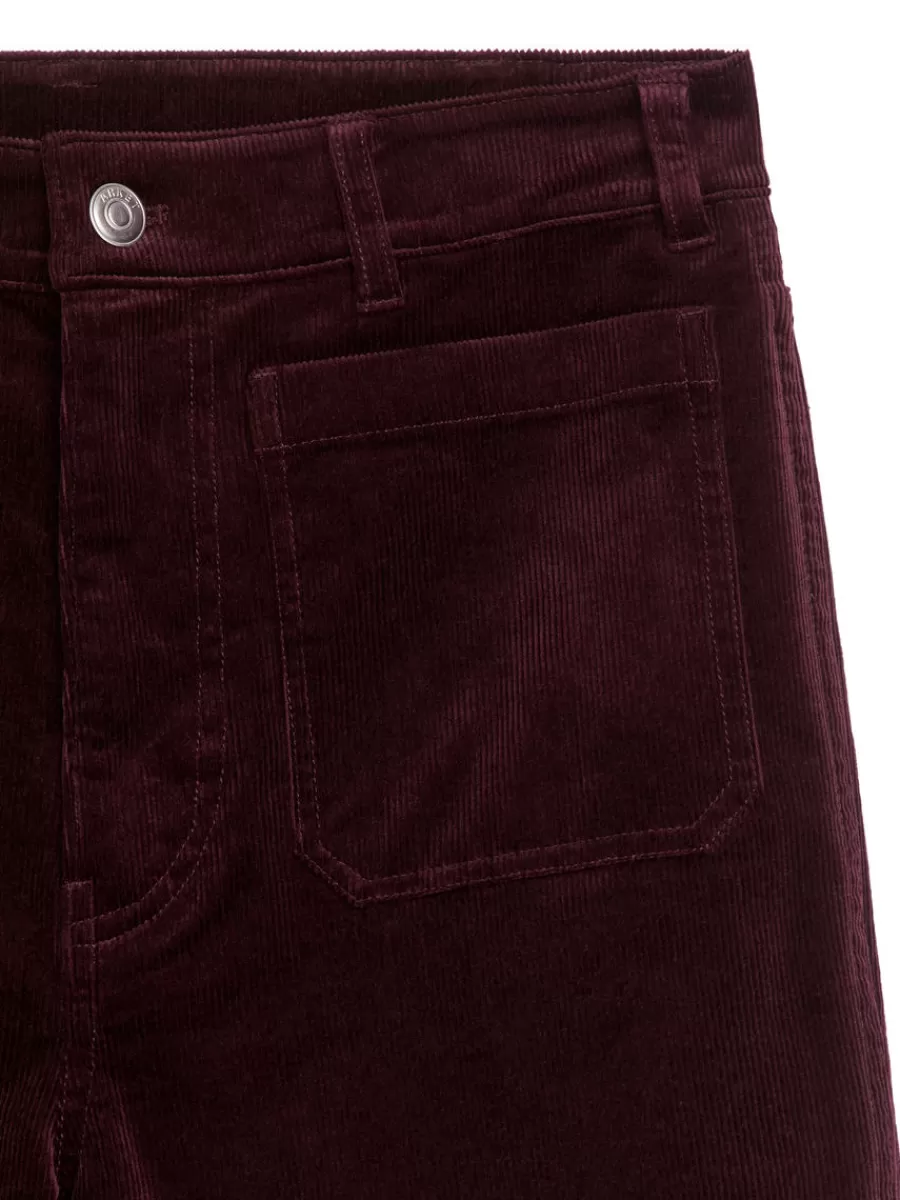 Discount ARKET Flared Corduroy Trousers Burgundy