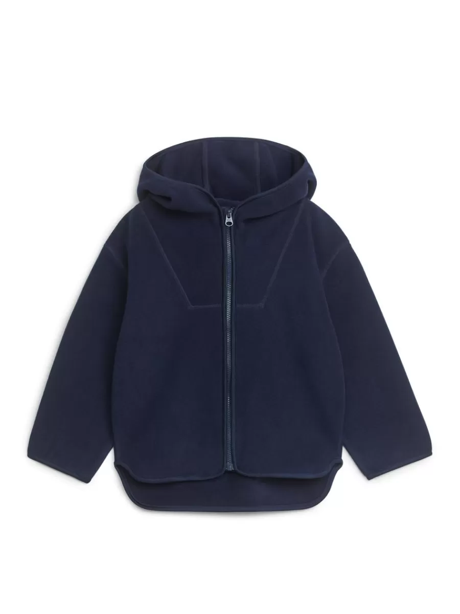 Shop ARKET Fleece Hoodie Dark Blue