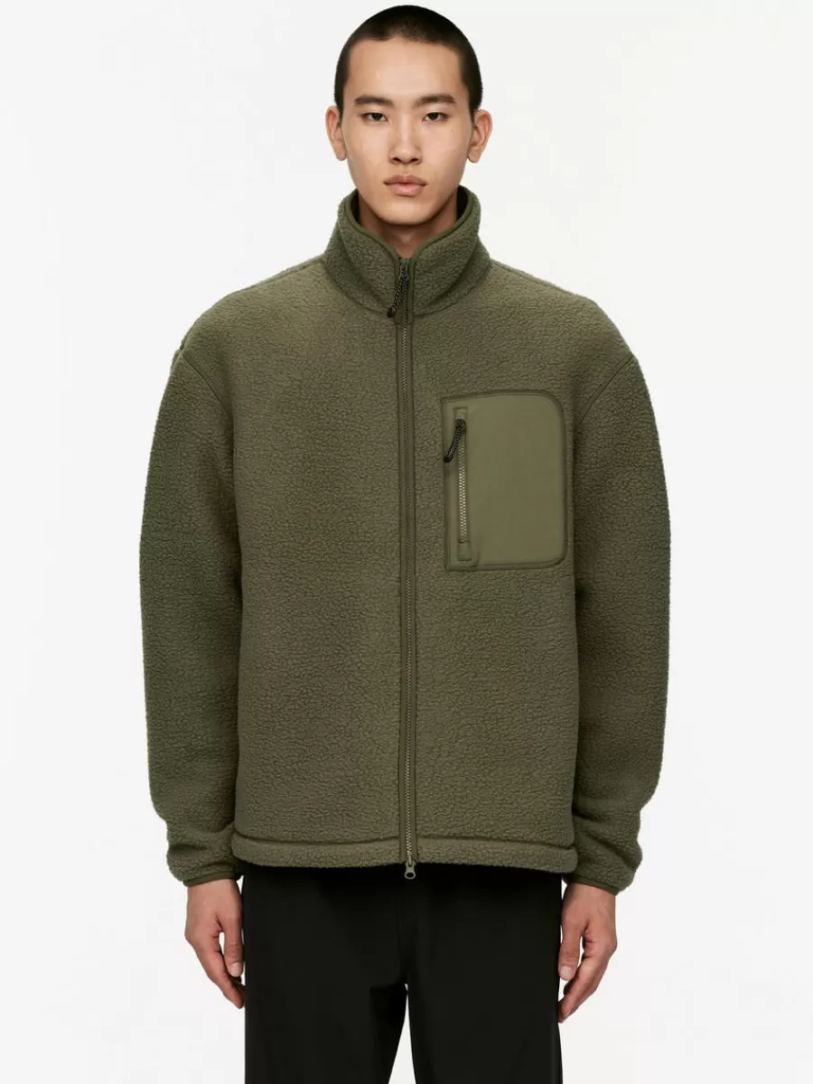 New ARKET Fleece Jacket Khaki Green