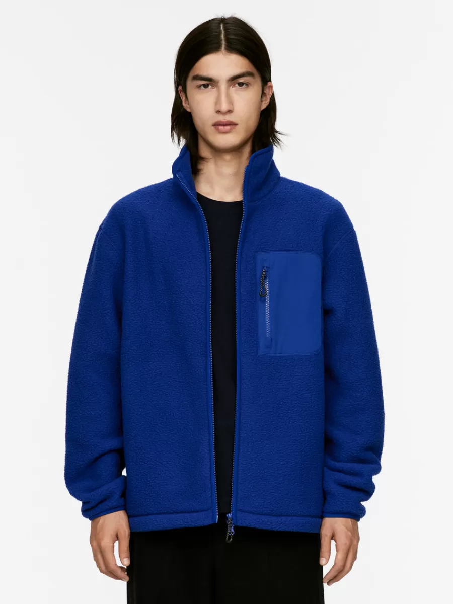 Shop ARKET Fleece Jacket Bright Blue