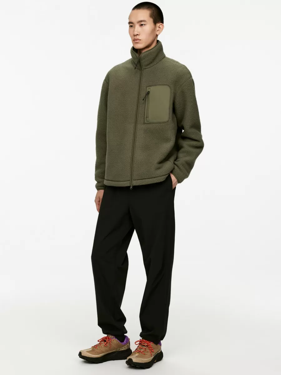New ARKET Fleece Jacket Khaki Green