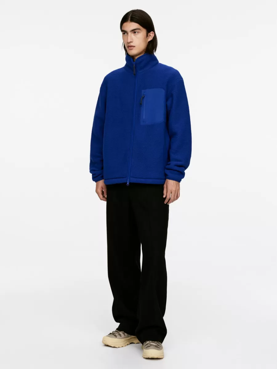 Shop ARKET Fleece Jacket Bright Blue