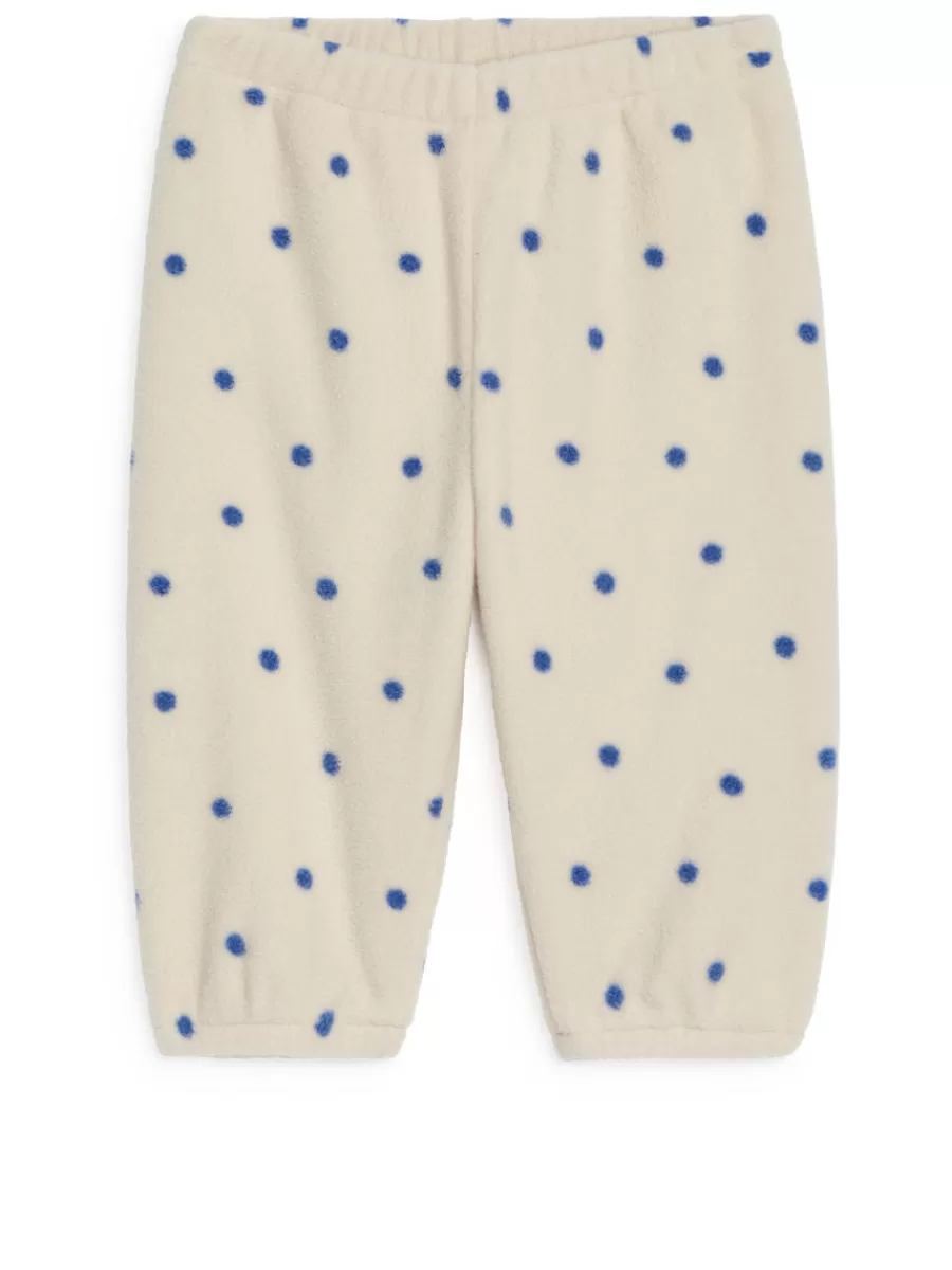 Best ARKET Fleece Sweatpants White/Blue