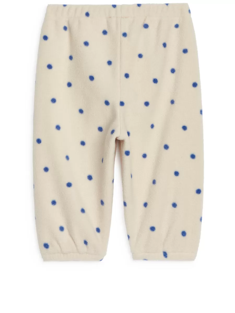 Best ARKET Fleece Sweatpants White/Blue