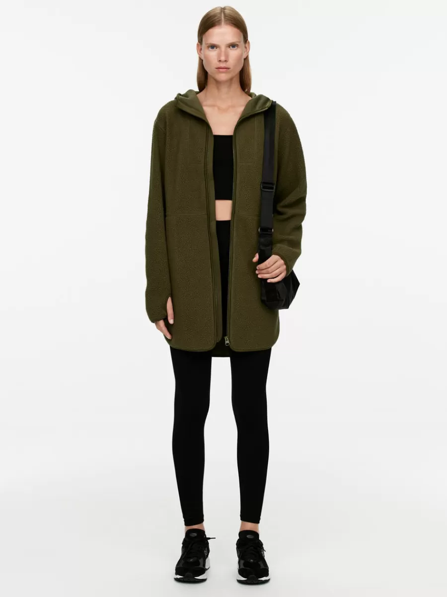 Discount ARKET Fleece Zip Jacket Khaki Green