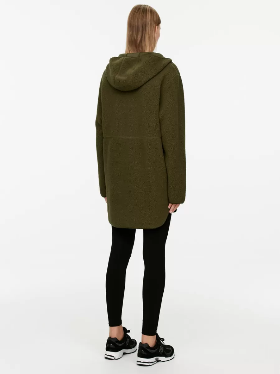 Discount ARKET Fleece Zip Jacket Khaki Green