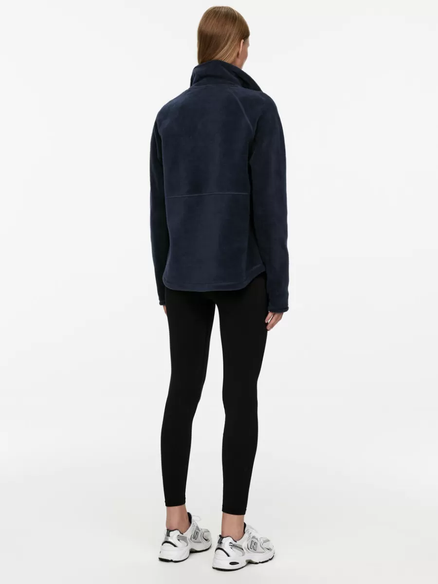 Hot ARKET Fleece Zip Jacket Dark Blue