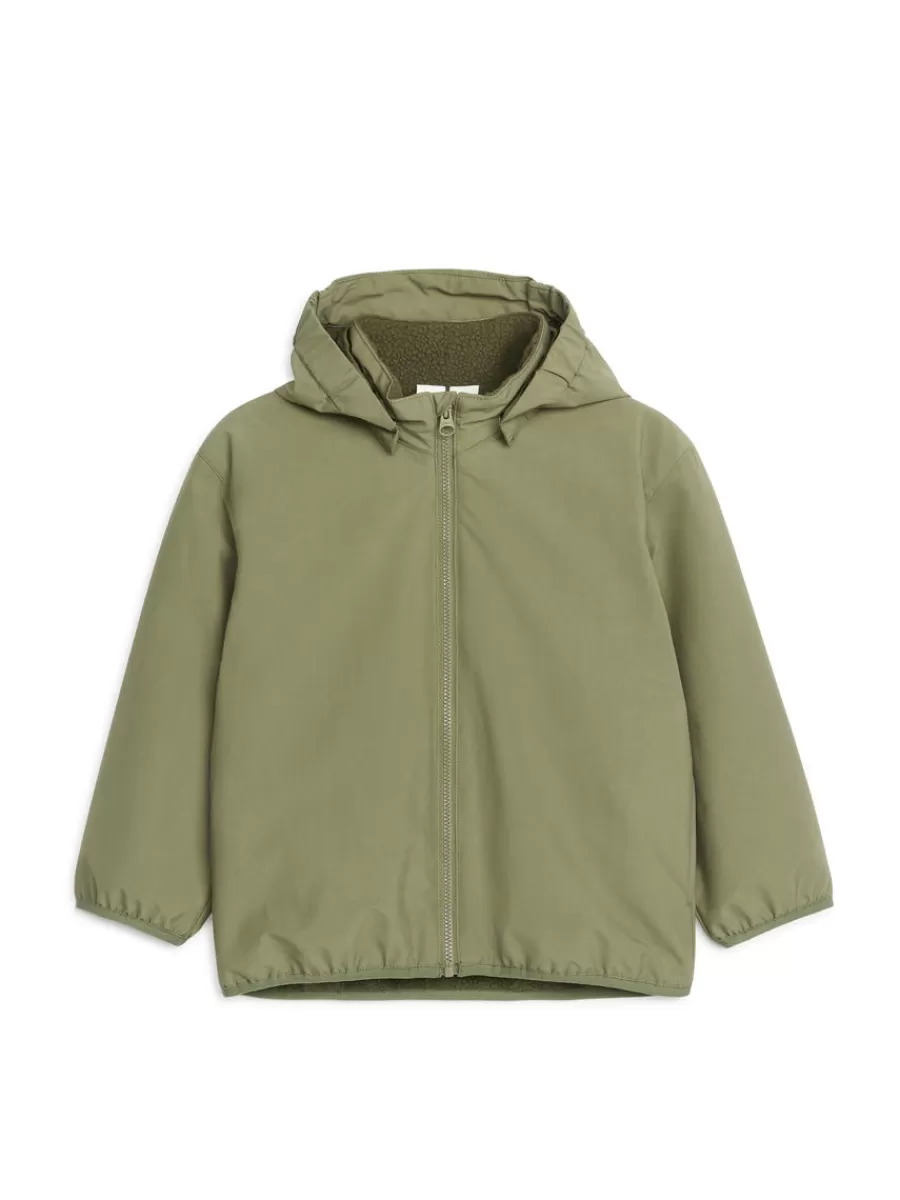 Best Sale ARKET Fleece-Lined Jacket Khaki Green
