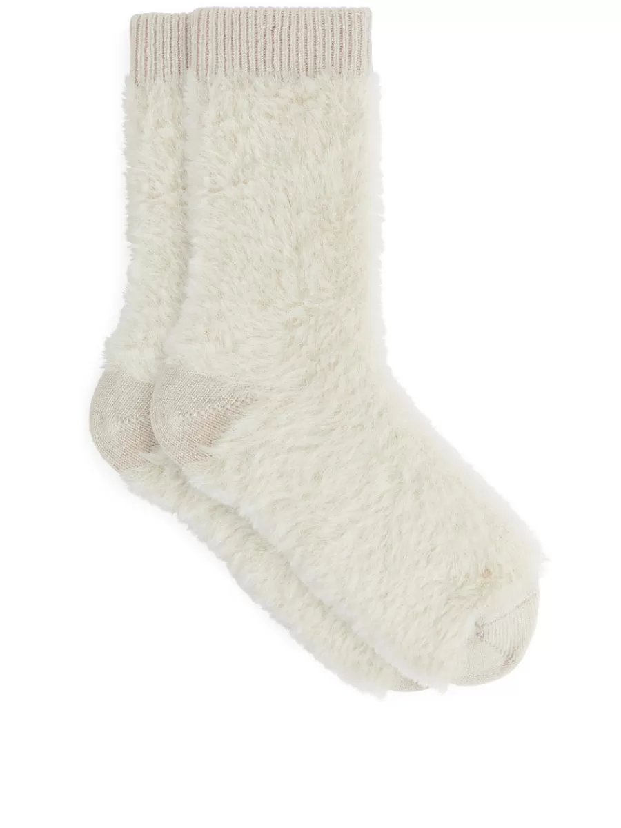 Store ARKET Fluffy Socks Off-White