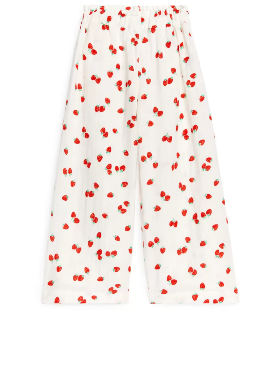 Flash Sale ARKET Fluid Cotton Muslin Trousers White