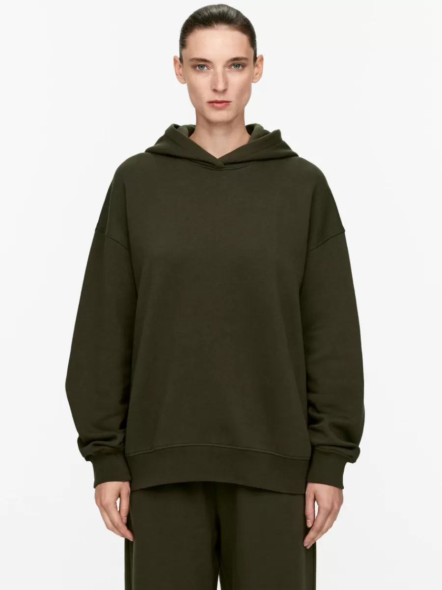 Cheap ARKET French Terry Hoodie Khaki Green