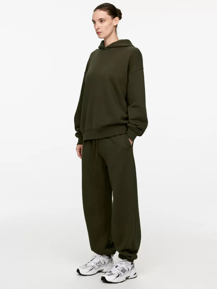 Cheap ARKET French Terry Hoodie Khaki Green