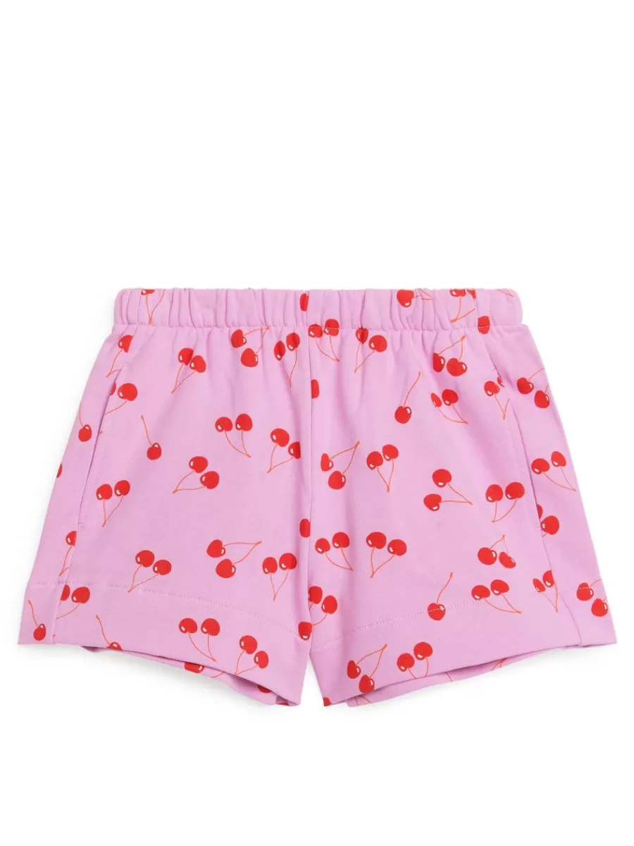 Hot ARKET French Terry Shorts Pink/Cherries