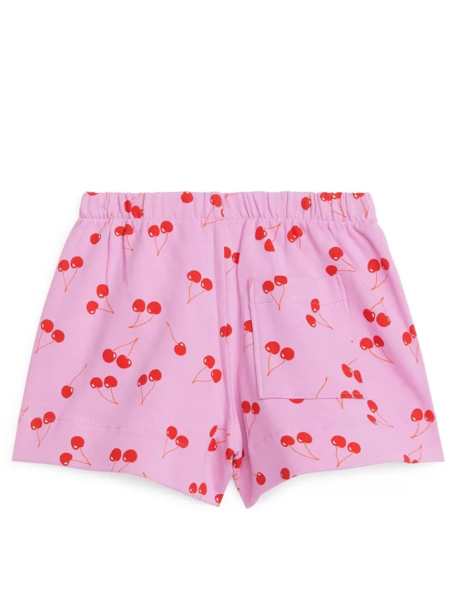 Hot ARKET French Terry Shorts Pink/Cherries