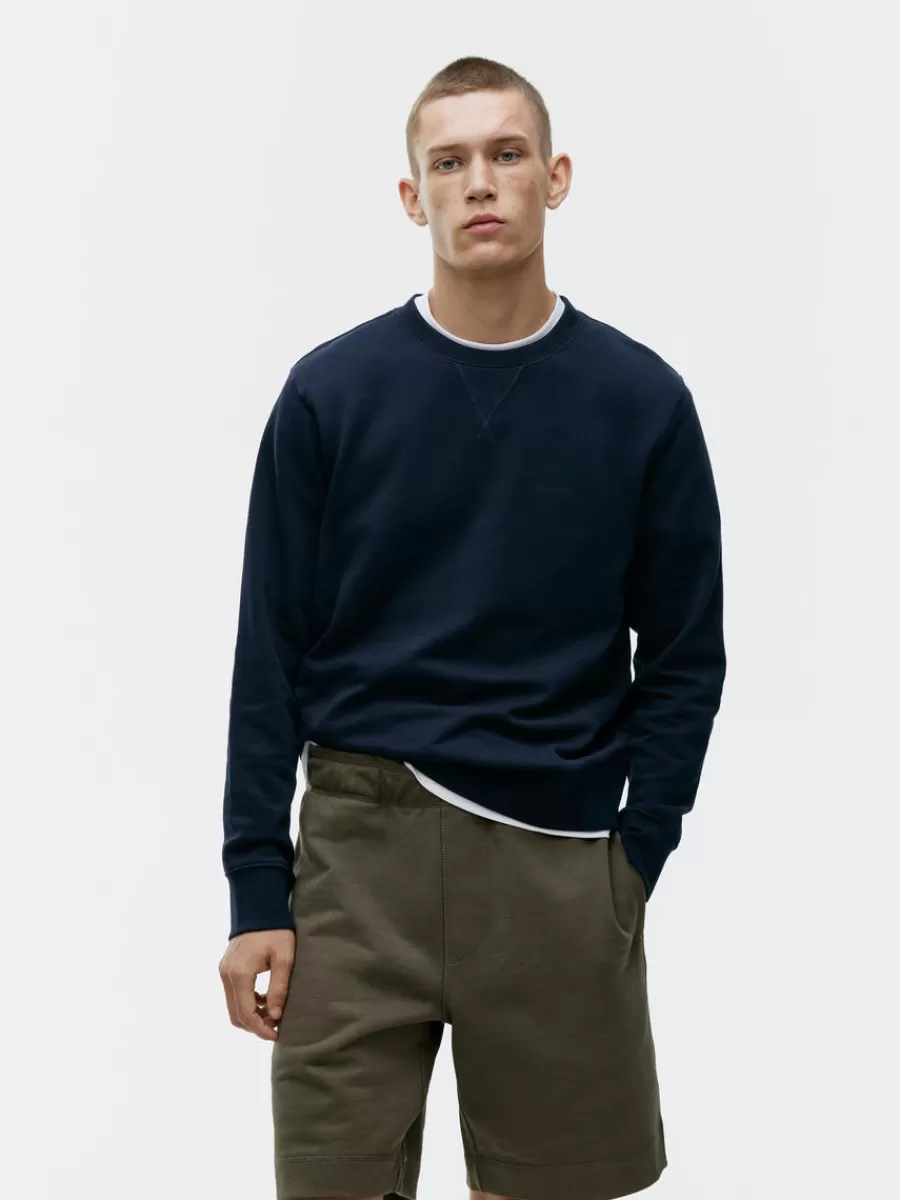 Best Sale ARKET French Terry Sweatshirt Dark Blue