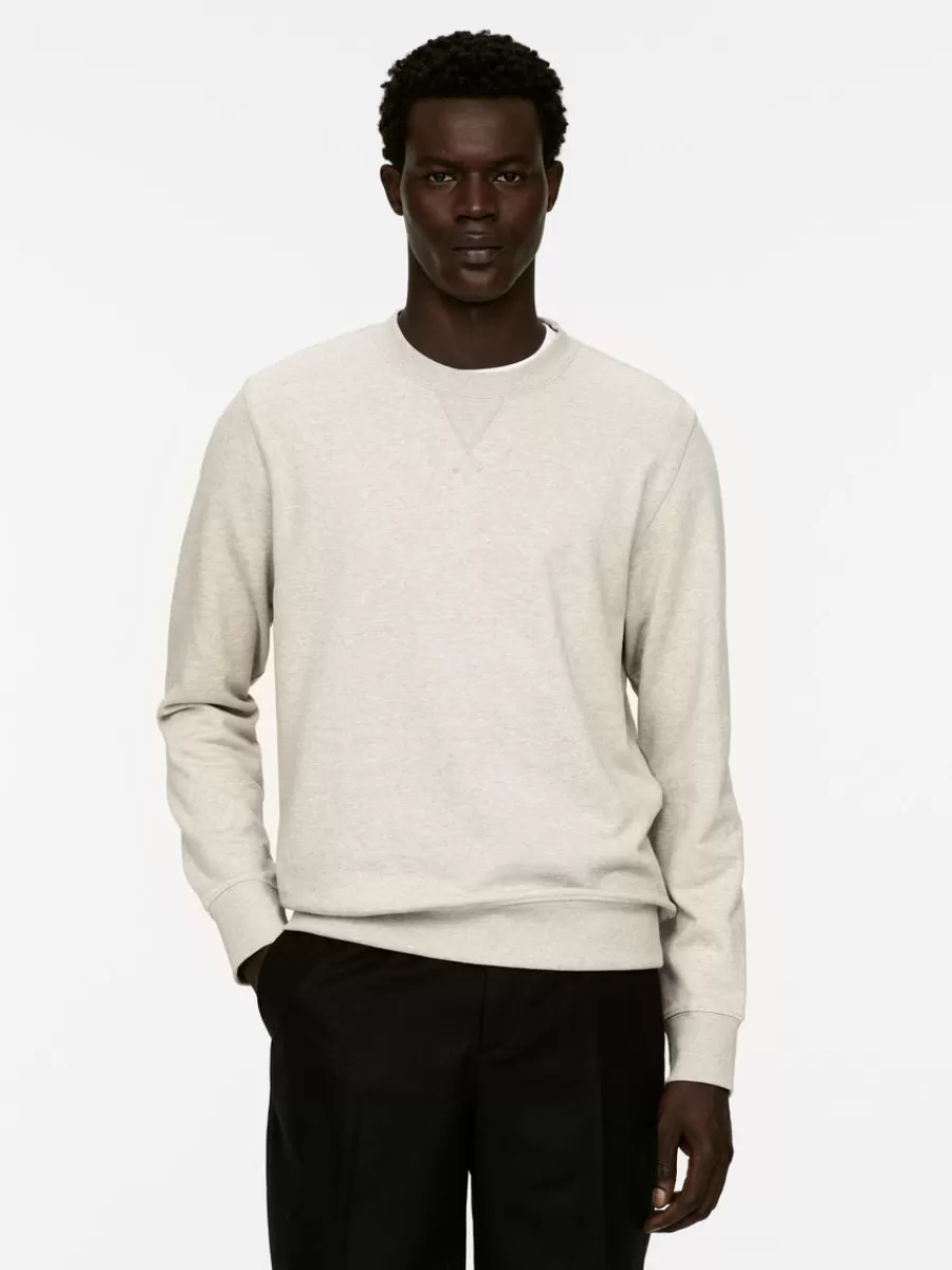 Sale ARKET French Terry Sweatshirt Light Beige Melange
