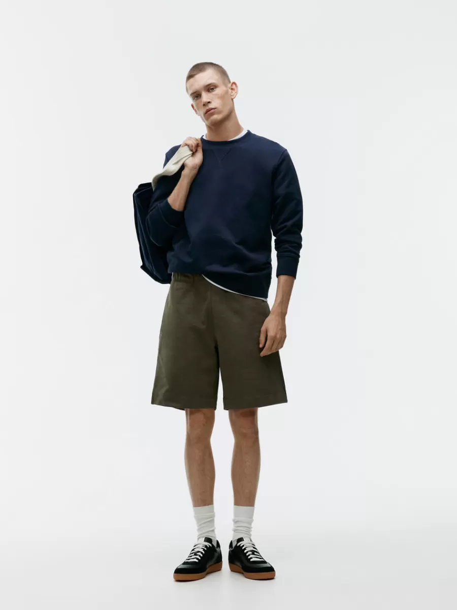 Best Sale ARKET French Terry Sweatshirt Dark Blue