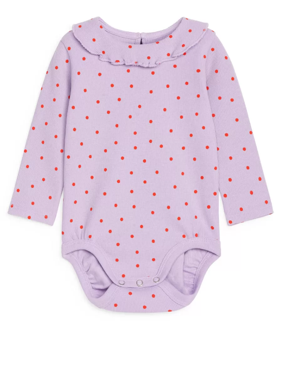 Best ARKET Frill Bodysuit Lilac/Red