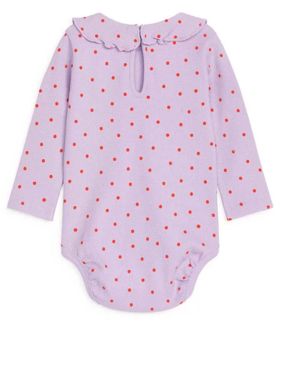 Best ARKET Frill Bodysuit Lilac/Red