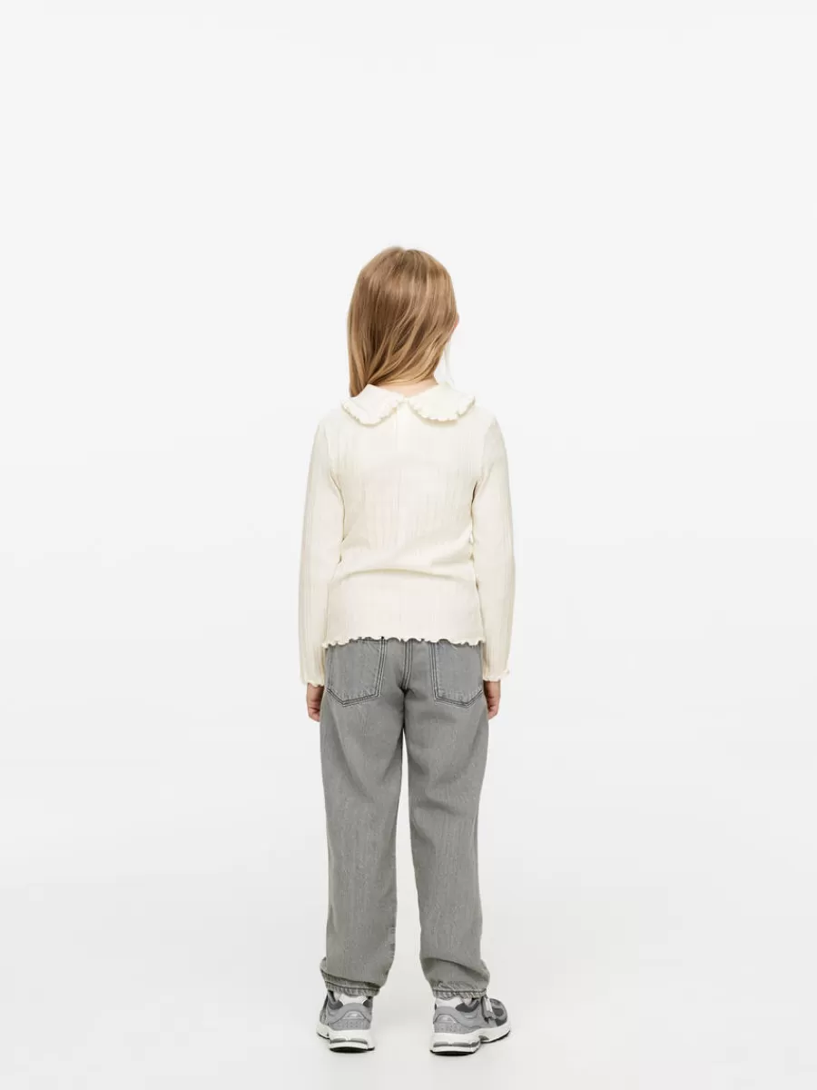 Flash Sale ARKET Frill Collar Pointelle Top Off White