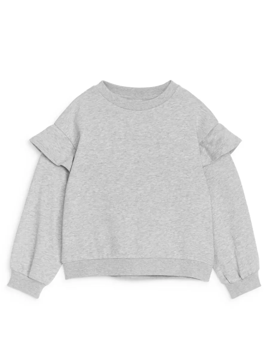 Outlet ARKET Frill Sweatshirt Grey Melange