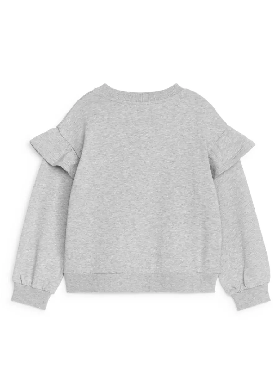 Outlet ARKET Frill Sweatshirt Grey Melange