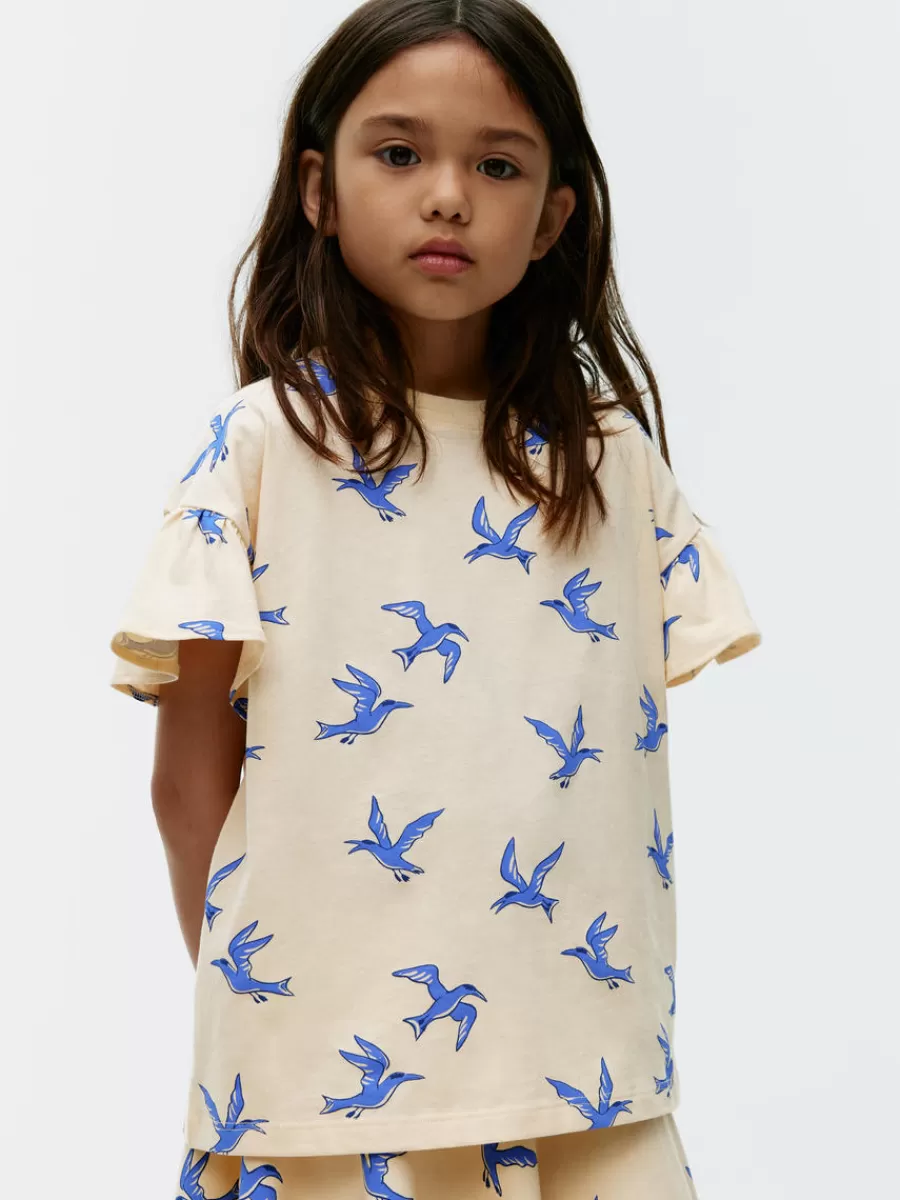 Hot ARKET Frill T-Shirt Pale Yellow