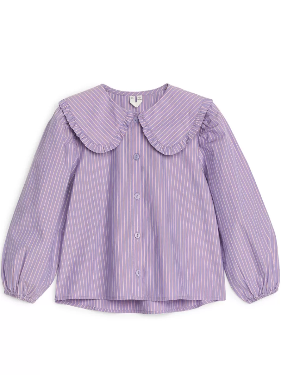 Cheap ARKET Frill-Collar Blouse Lilac/Pink