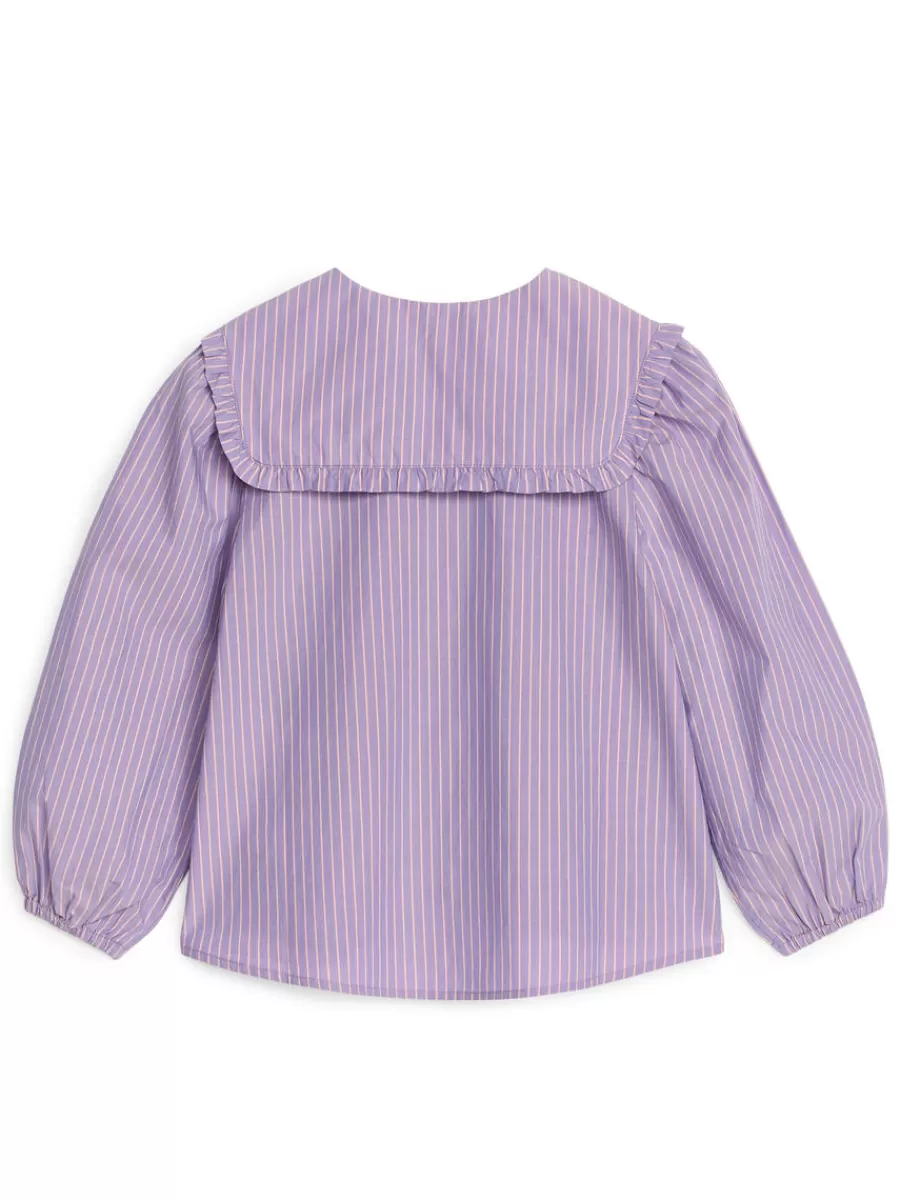 Cheap ARKET Frill-Collar Blouse Lilac/Pink