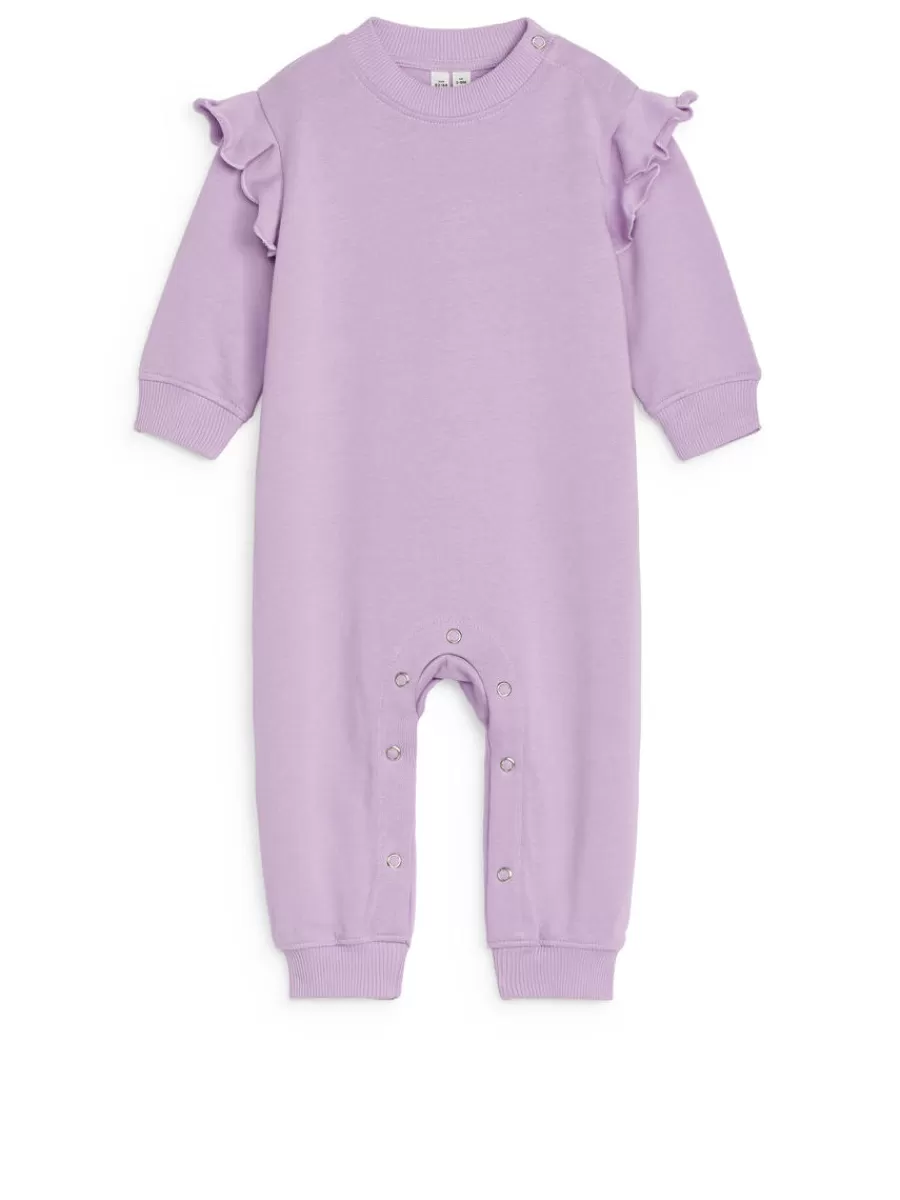 Cheap ARKET Frilled French Terry Overall Lilac