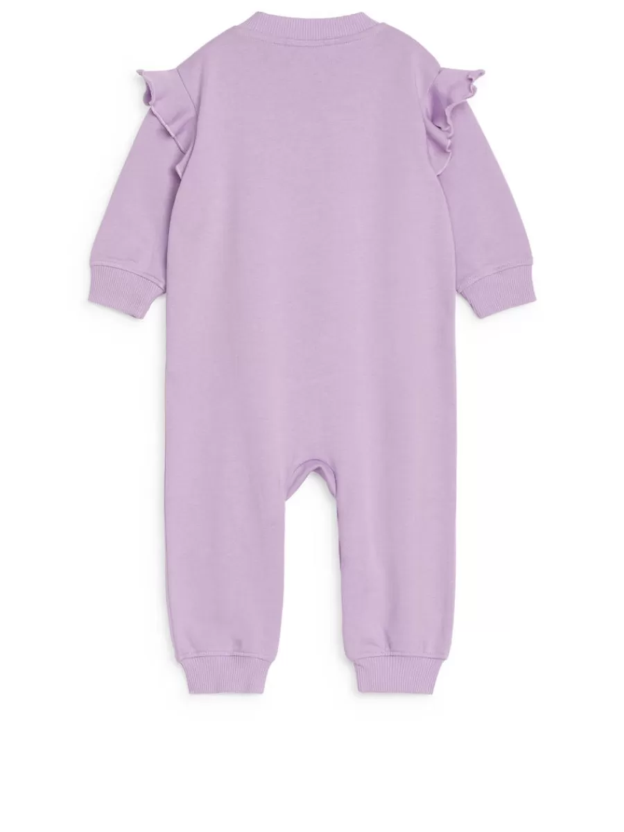 Cheap ARKET Frilled French Terry Overall Lilac