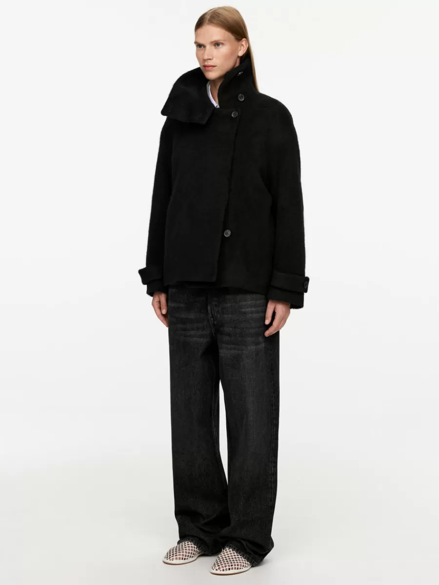 Cheap ARKET Fuzzy Wool-Blend Jacket Black