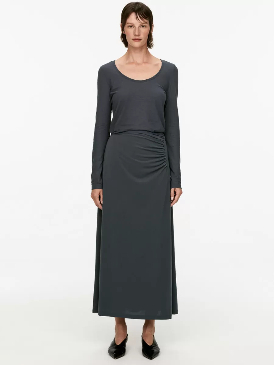 Best ARKET Gathered Maxi Skirt Dark Grey