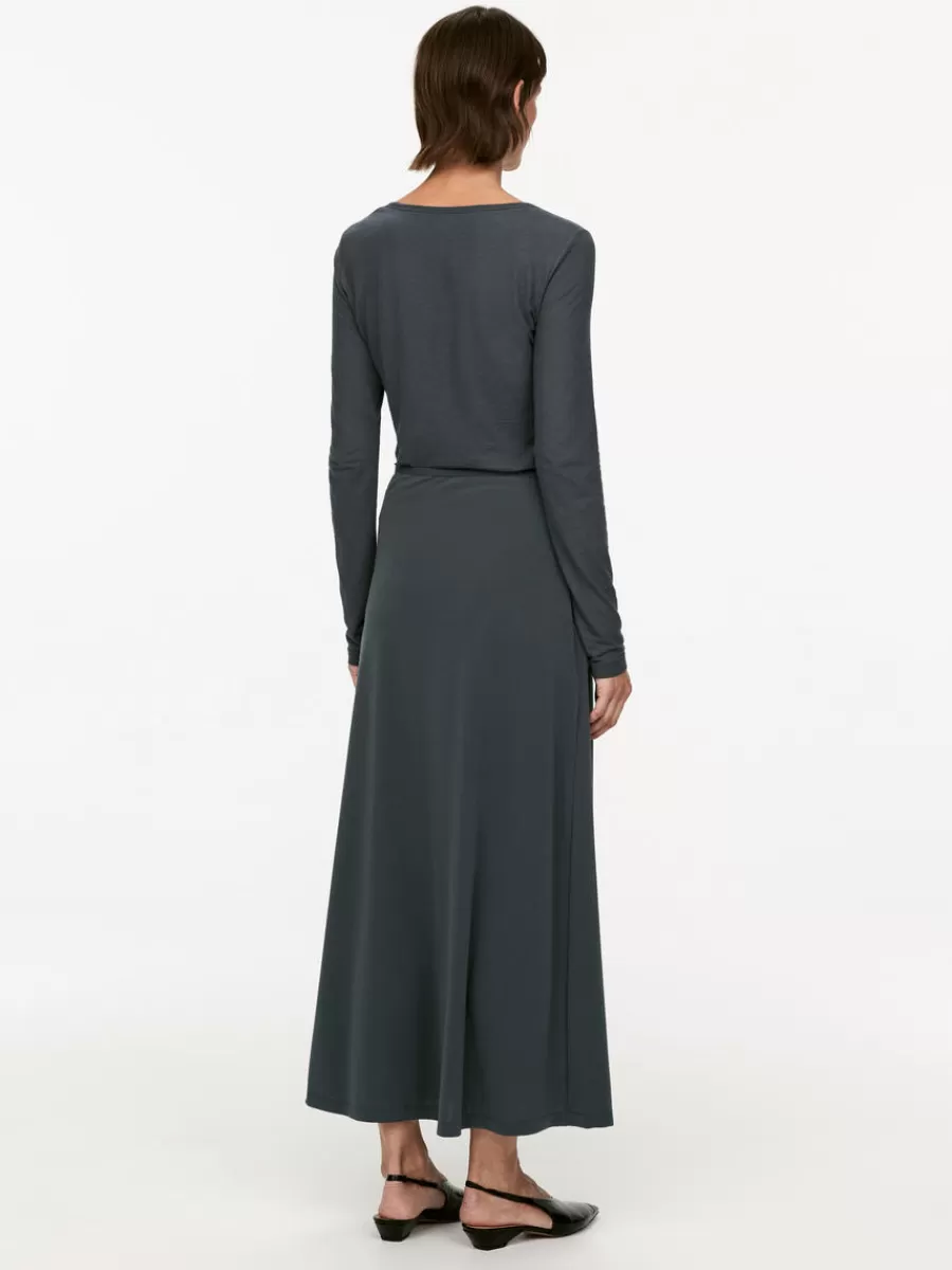 Best ARKET Gathered Maxi Skirt Dark Grey
