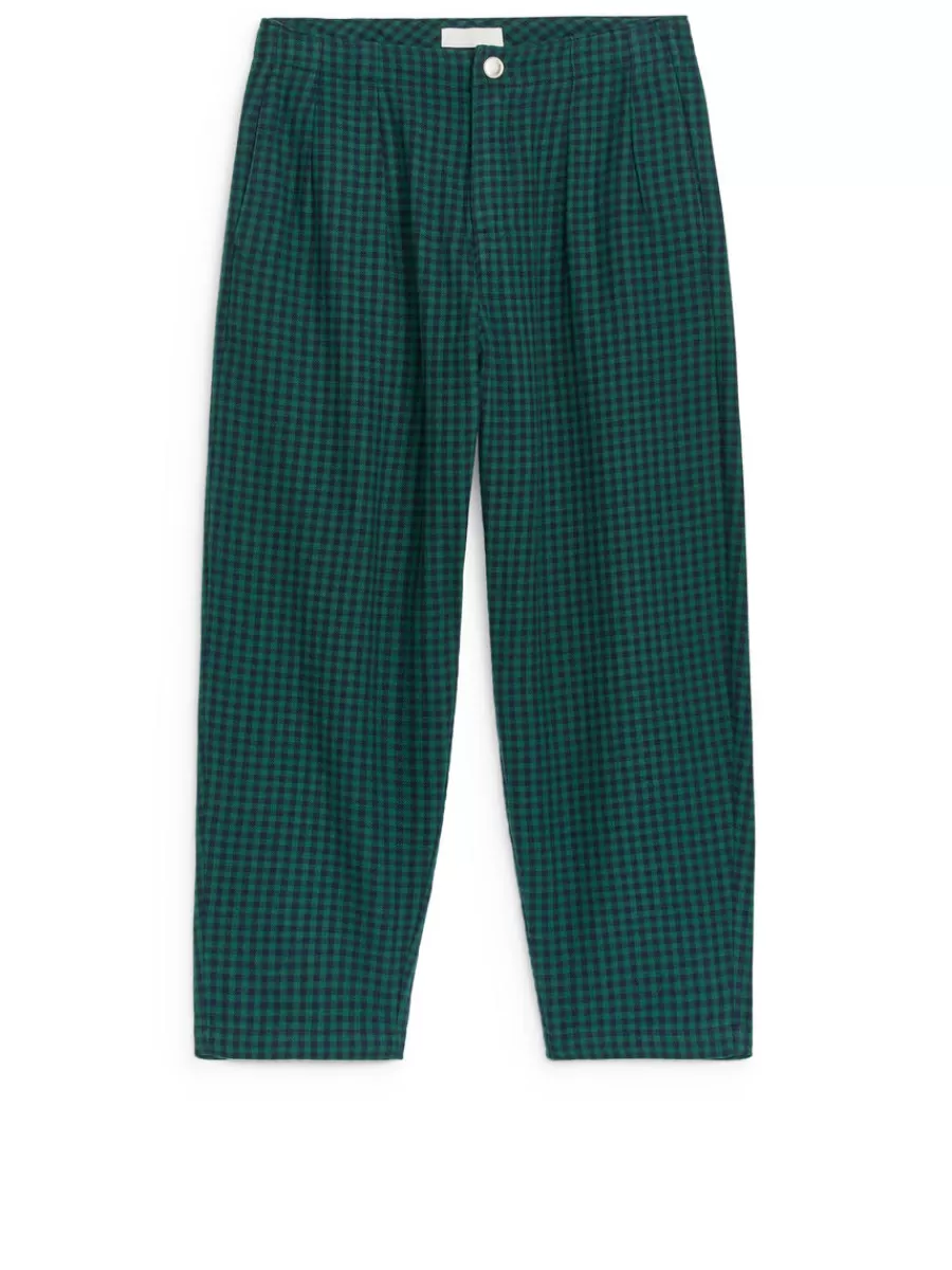 Flash Sale ARKET Gingham Flannel Trousers Blue/Green Gingham