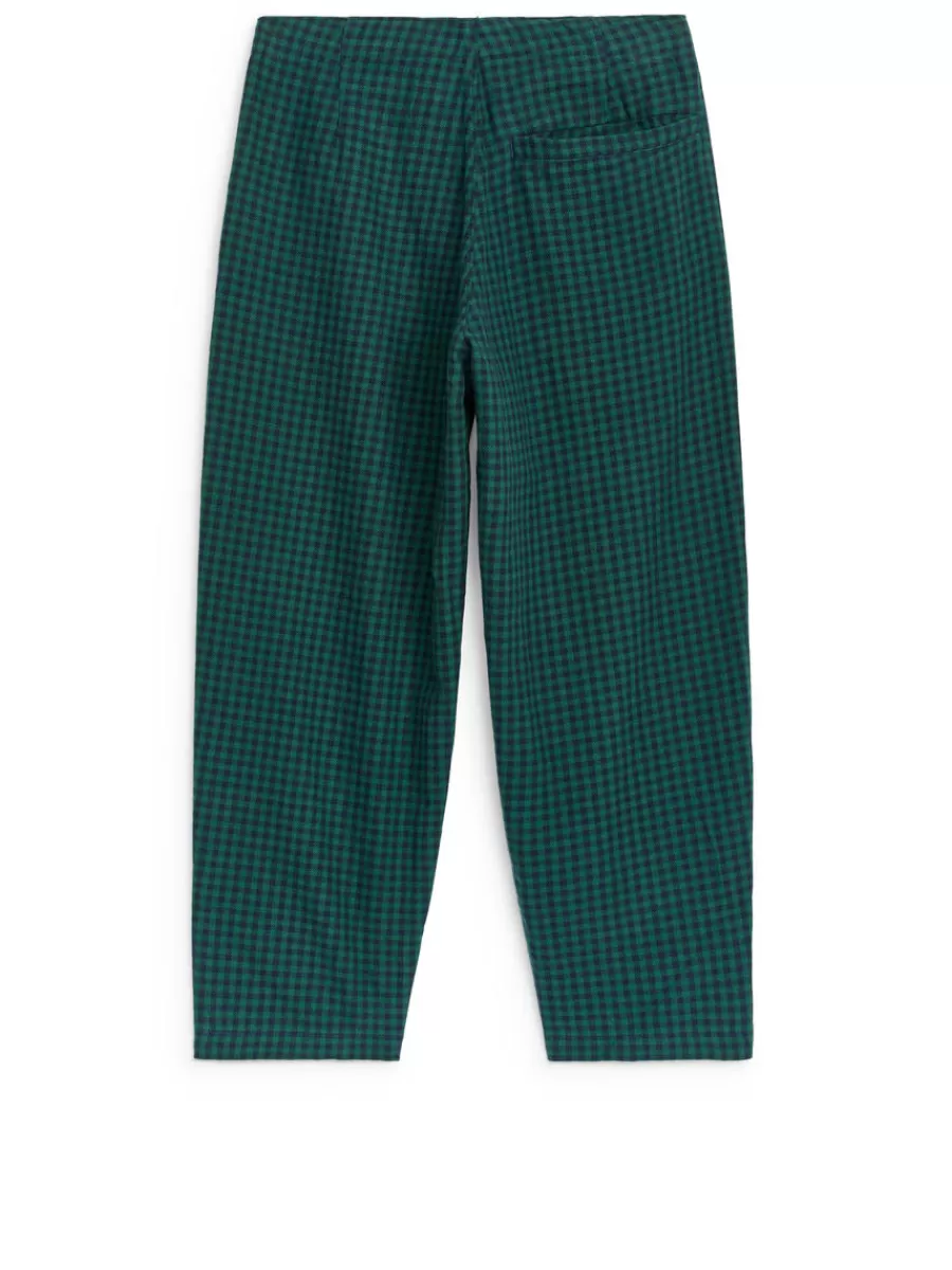 Flash Sale ARKET Gingham Flannel Trousers Blue/Green Gingham
