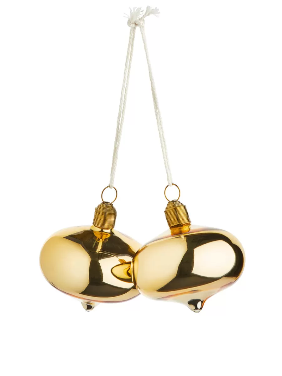 Clearance ARKET Glass Baubles Set Of 2 Gold