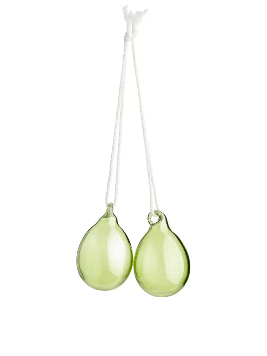 New ARKET Glass Eggs Set Of 2 Clear/Green