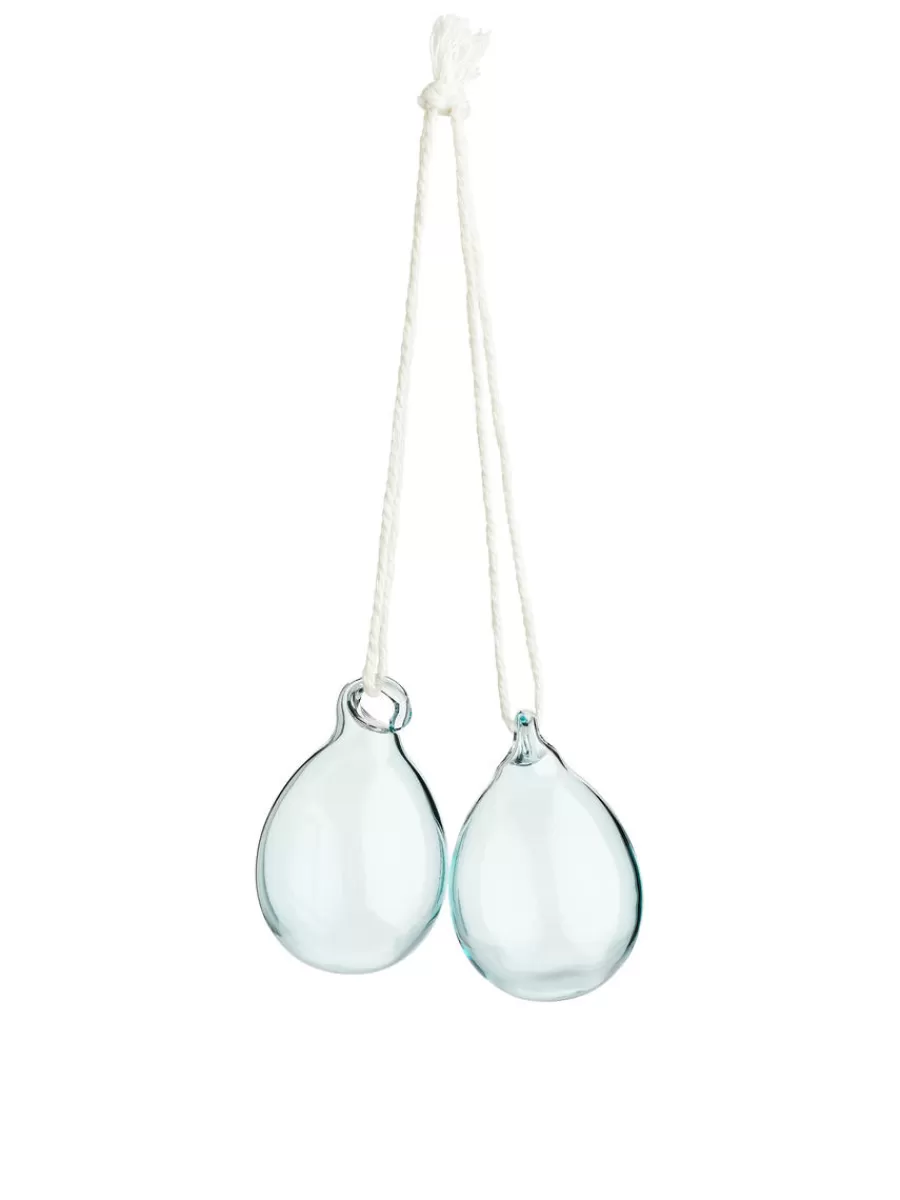 New ARKET Glass Eggs Set Of 2 Clear/Blue