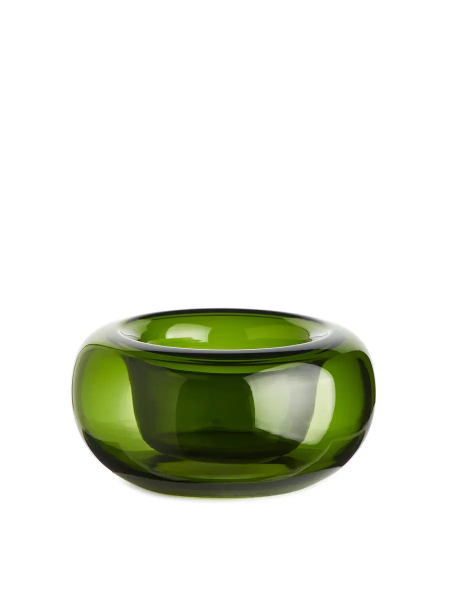 Store ARKET Glass Tealight Holder Green