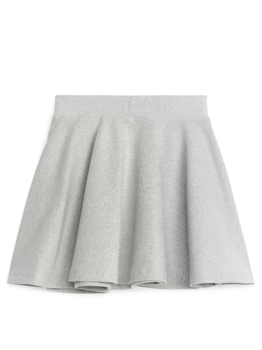 Cheap ARKET Glitter Skirt Silver