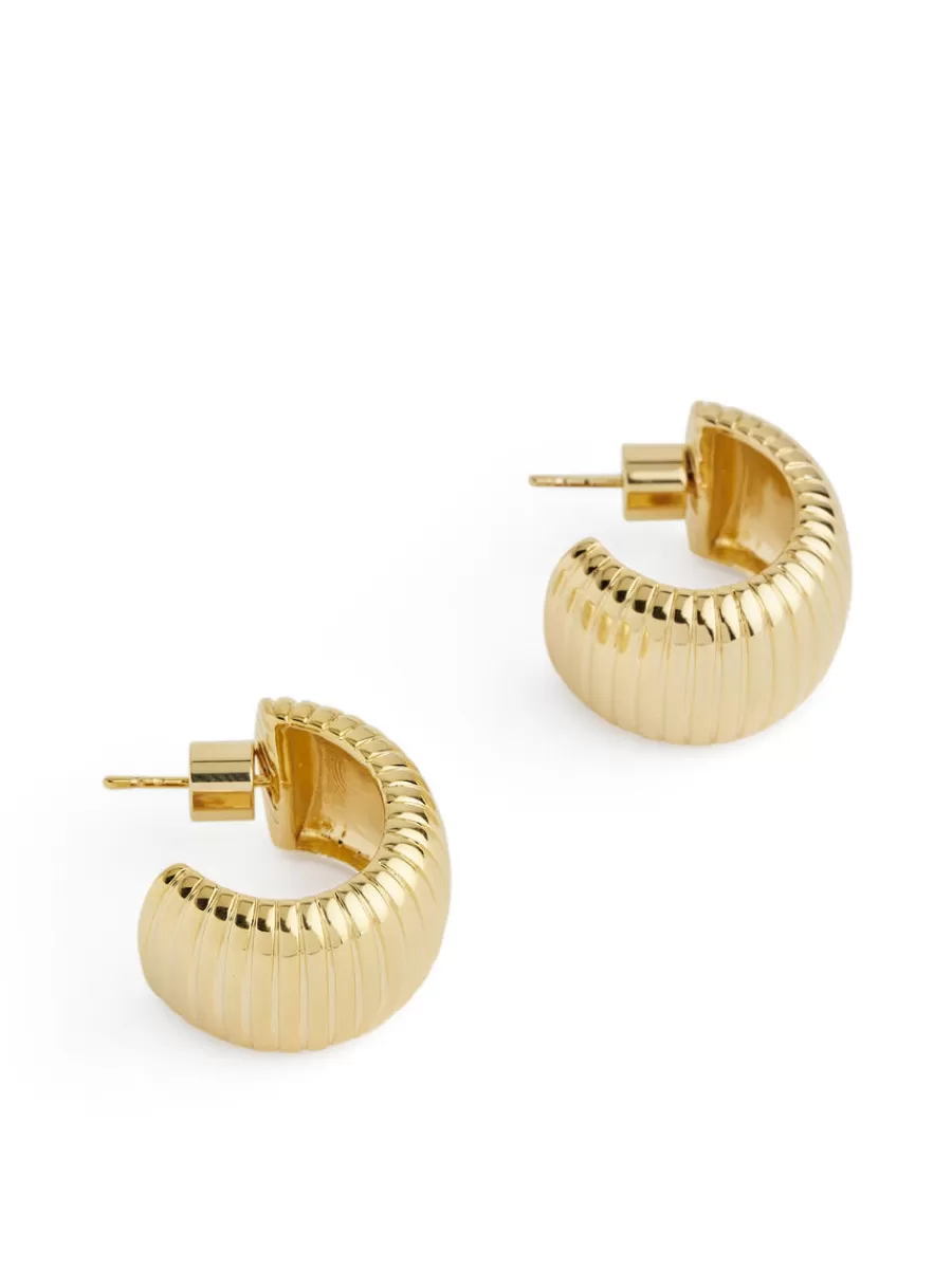 Store ARKET -Plated Hoop Earrings Gold
